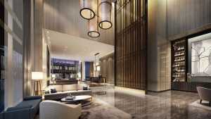 luxury apartments in boston lobby area